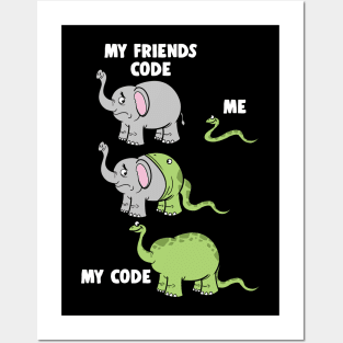 My Friends Code And Me Snake Eating Elephant Posters and Art